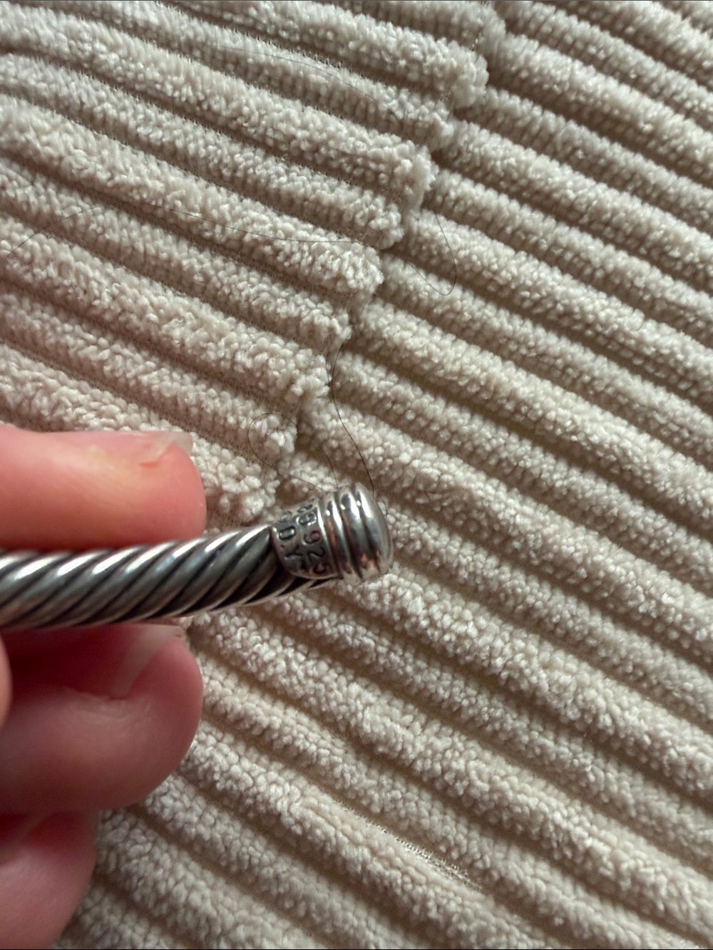 David Yurman Cable Bracelet with Gold X Accent - Silver and Gold - Picture 2 of 3